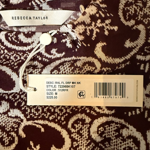 $225 NWT ⭐️ HOST PICK ⭐️Rebecca Taylor Rochelle Fleur Drape Mock Neck Blouse - Picture 12 of 14